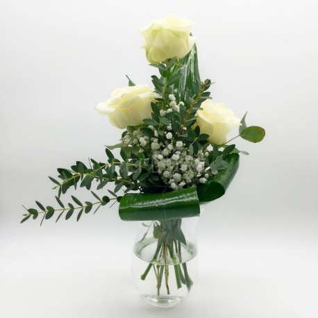 NUVOLA CANDIDA: 3 rose bianche