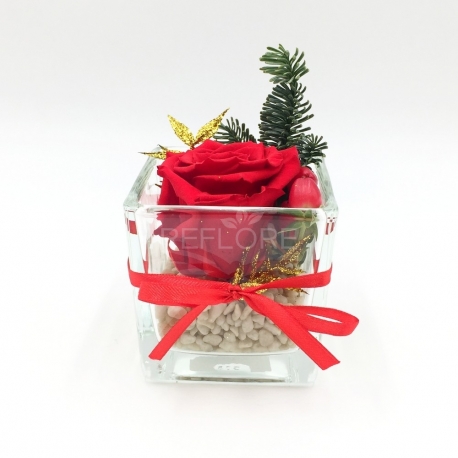 NATALE ETERNO: rosa rossa stabilizzata natalizia