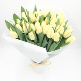 BOUQUET DI 50 TULIPANI BIANCHI
