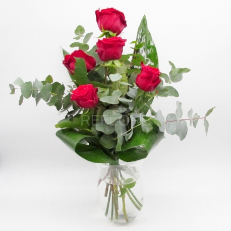 FRECCIA D'AMORE: 5 rose rosse