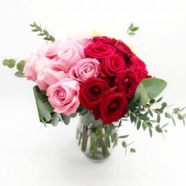TRITTICO PERFETTO: rose rosa, rosse e bianche