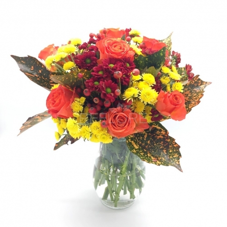 BATTITO D'ALI: rose arancio, sancarlini e bacche