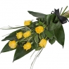 FASCIO FUNEBRE DI ROSE GIALLE