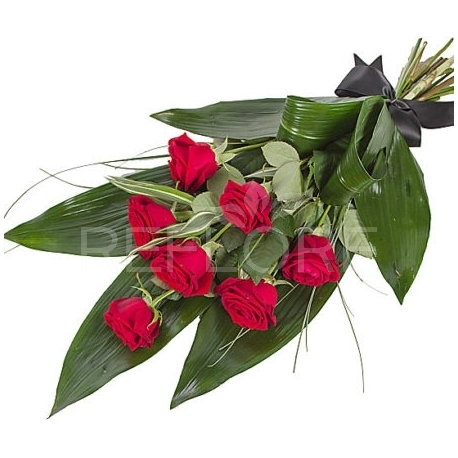 FASCIO FUNEBRE DI ROSE ROSSE