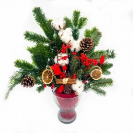 MAGIA DEL NATALE: bouquet di pino e decorazioni natalizie
