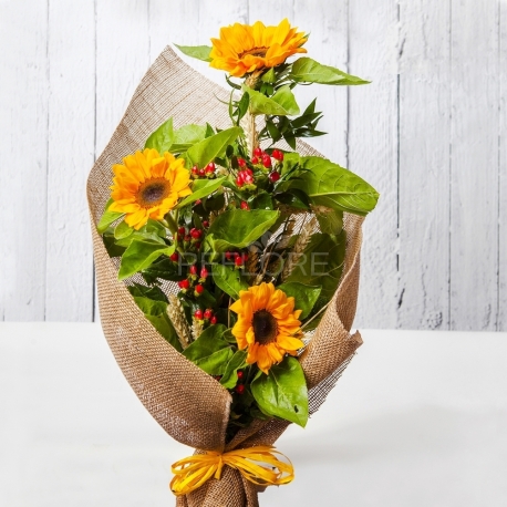 TRE GIRASOLI ALLEGRI E NATURALI