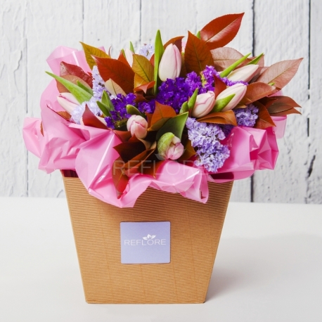 BOUQUET ROSA DI TULIPANI