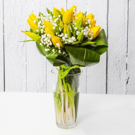 BOUQUET DI TRENTA TULIPANI GIALLI