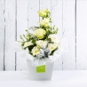 DILETTA: bouquet fresh bianco con Lisianthus, Rose e Gerbere.