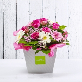 MARINA: bouquet fresh rosa con rose e gerbere